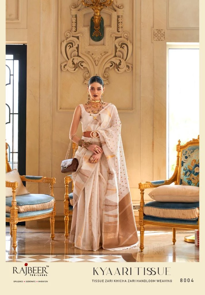 Rajbeer Kyaari Tissue Zari Wholesale Fancy Sarees Catalog — Wholesale Sarees, MPA wholesale from Surat - Gallery Image 5